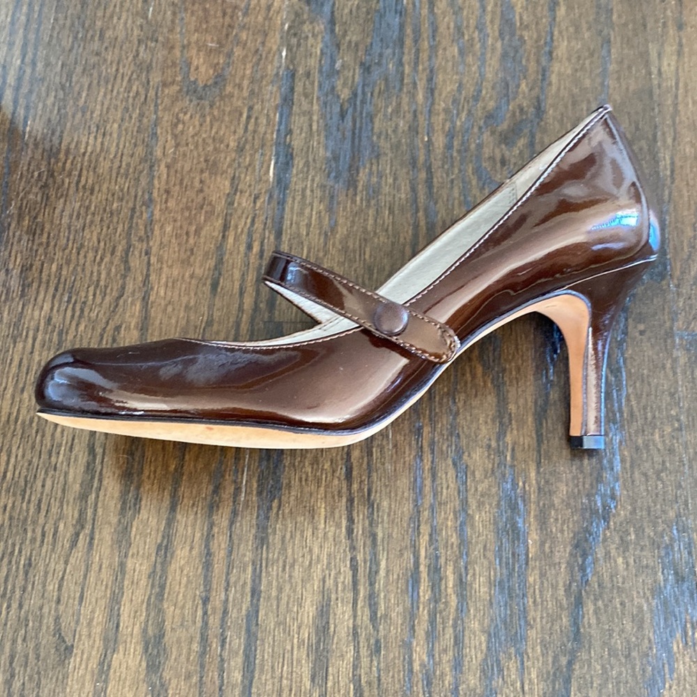 BP chocolate brown patent Mary Janes. Sz 7 - Picture 2 of 4